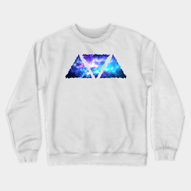 Triangles of galaxy Crewneck Sweatshirt by Scailaret